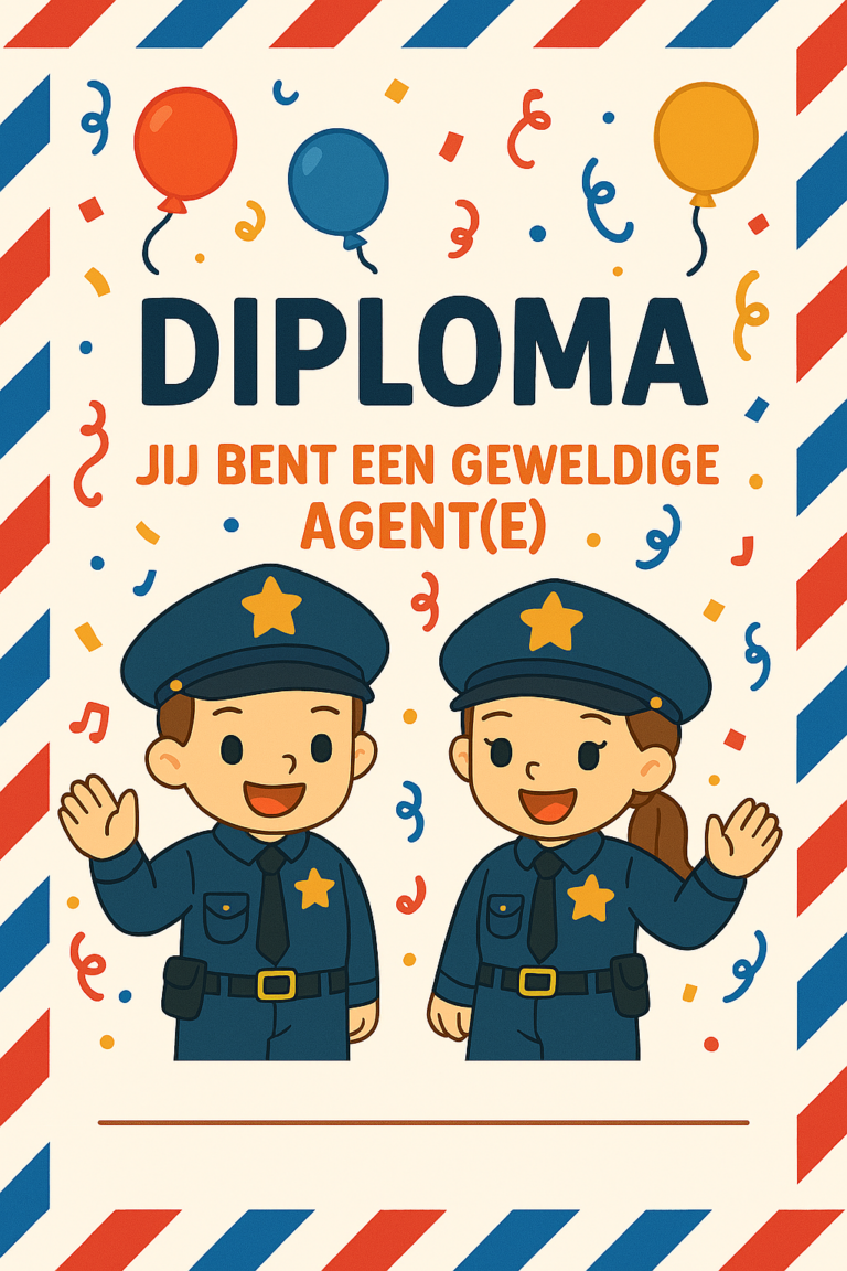 Diploma 2 politiefeestje - Kinderfeestcompleet