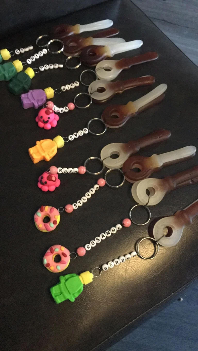 Sleutelhanger met naam en snoep sleutel - Kinderfeestcompleet