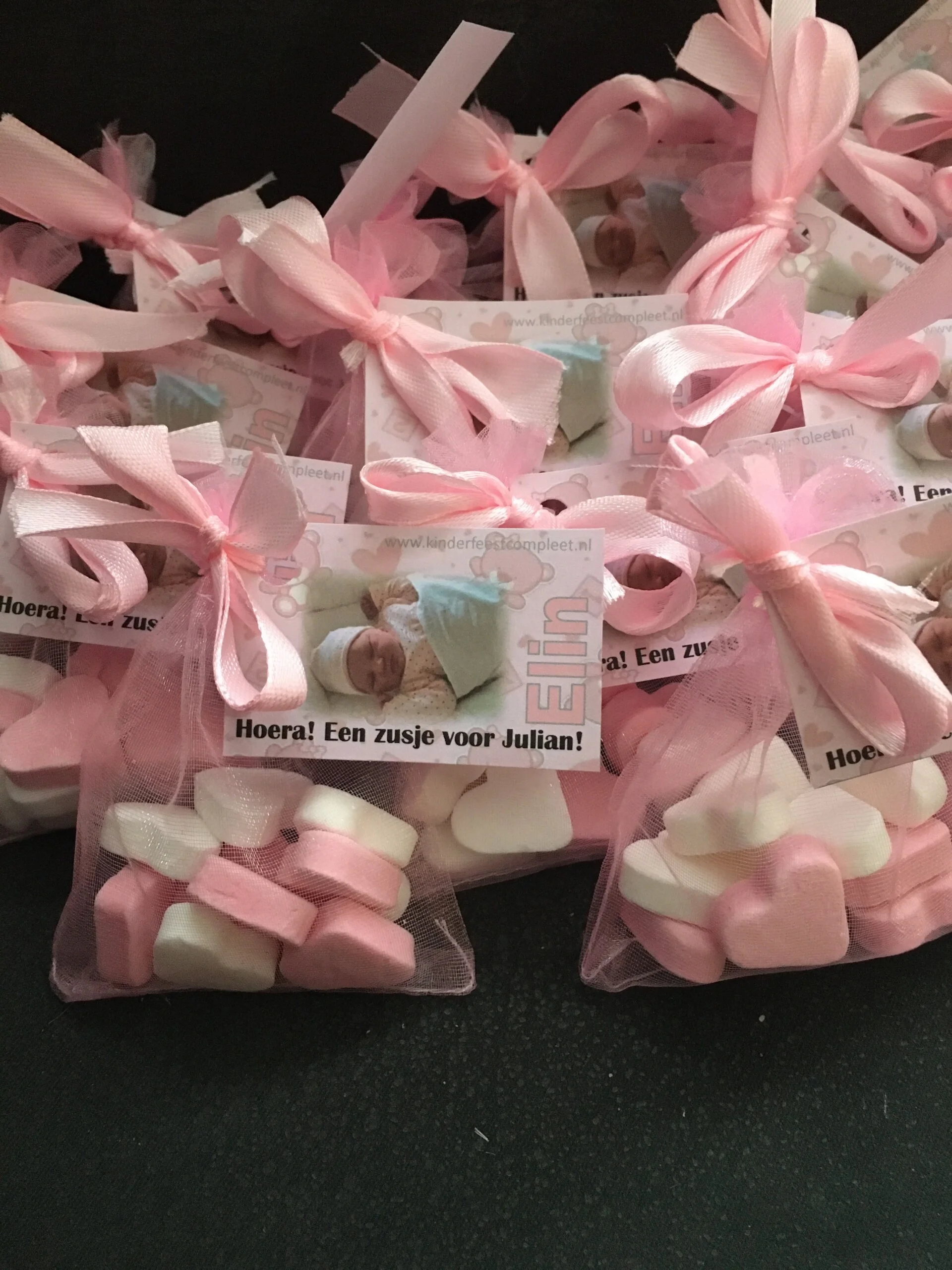 Organza zakje met naamlabel - Afbeelding 3