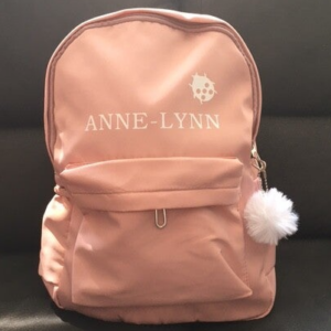 Stoere/lieve rugtas met naam