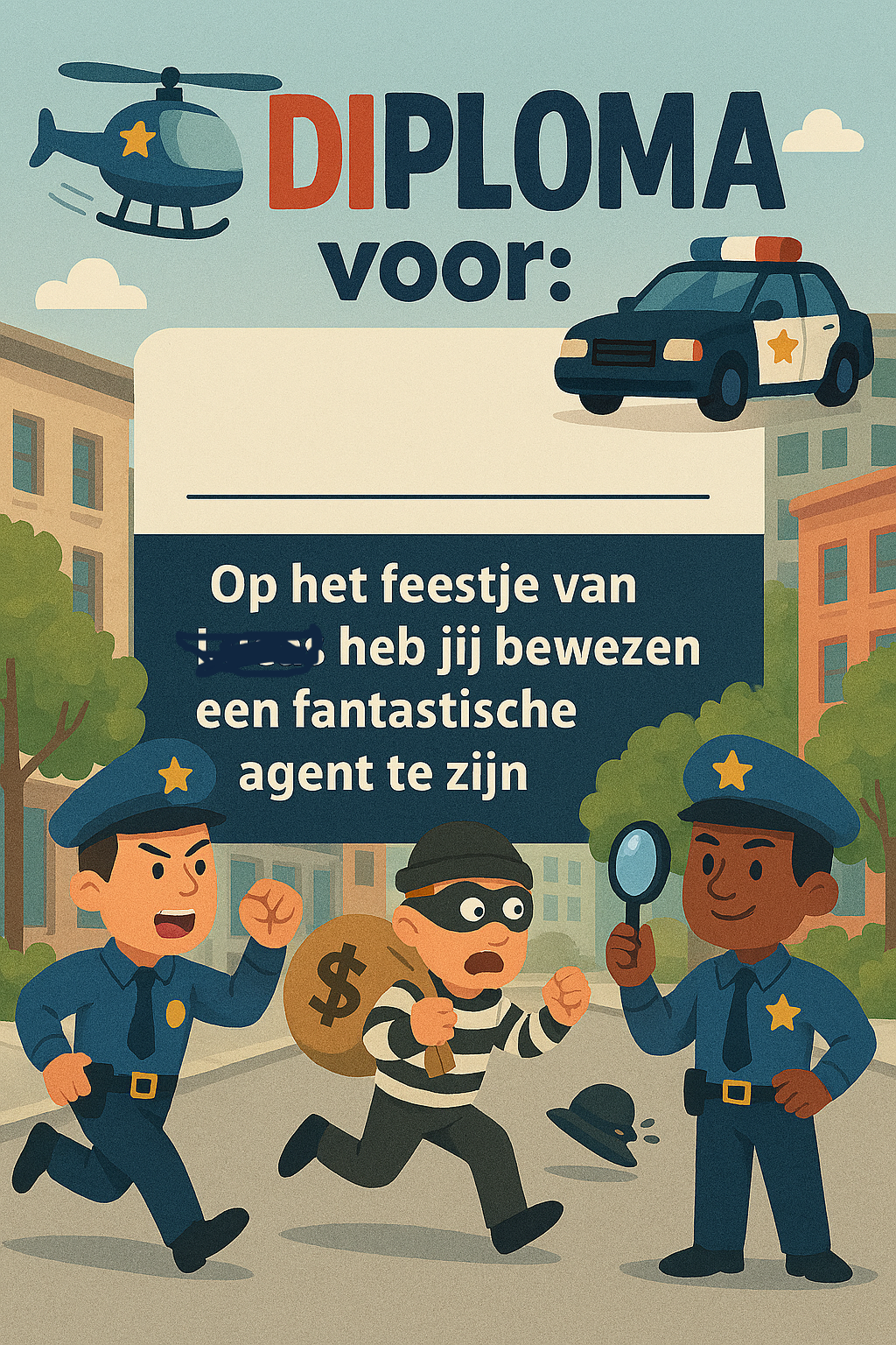 Diploma 1 politiefeestje