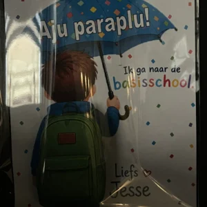 Aju paraplu kaartje met tas ‘vol’ snoep