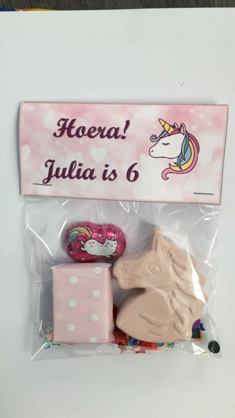 traktatie stoepkrijt unicorn - Kinderfeestcompleet